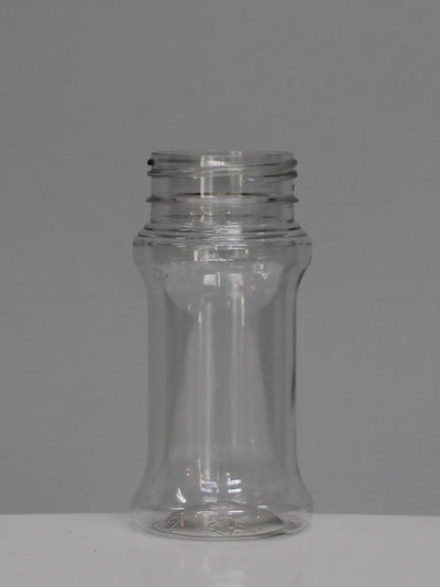 A clear PET 100ml spice shaker bottle