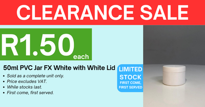 50ml PVC FX Jar - White with Lid - White
