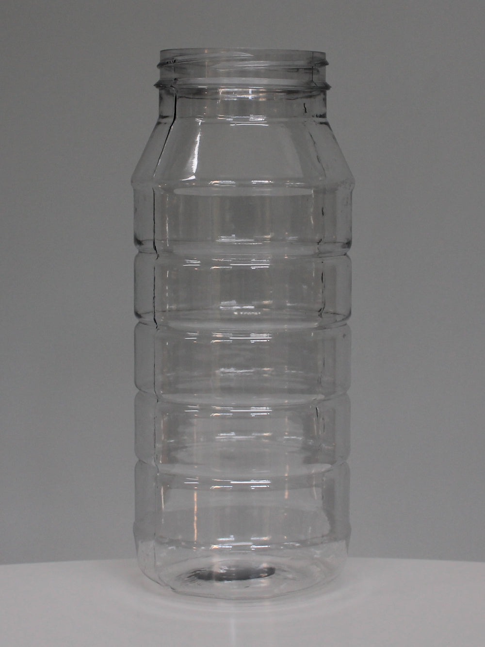1Lt Round Ribbed PET Jar - (Box of 92 units) - Packnet SA