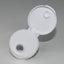 A white, 38mm double tamper-evident flip top sauce lid for PET bottles.