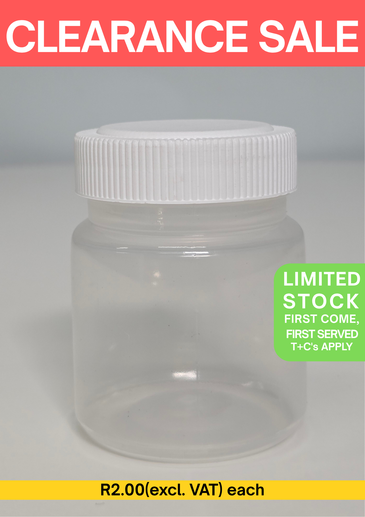 100ml PP Jar - Clear with Lid - White