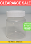 100ml PP Jar - Clear with Lid - White