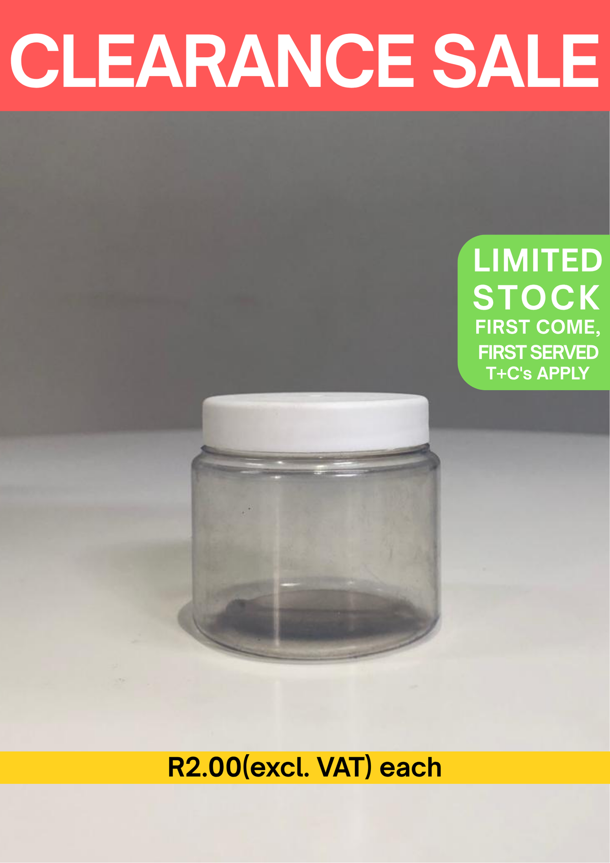 100ml PVC Jar FX - Clear with Lid - White