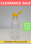 350ml PET Juice Bottle - Clear with 38mm Sports Flip Cap - Assorted Colours (100 per pack)