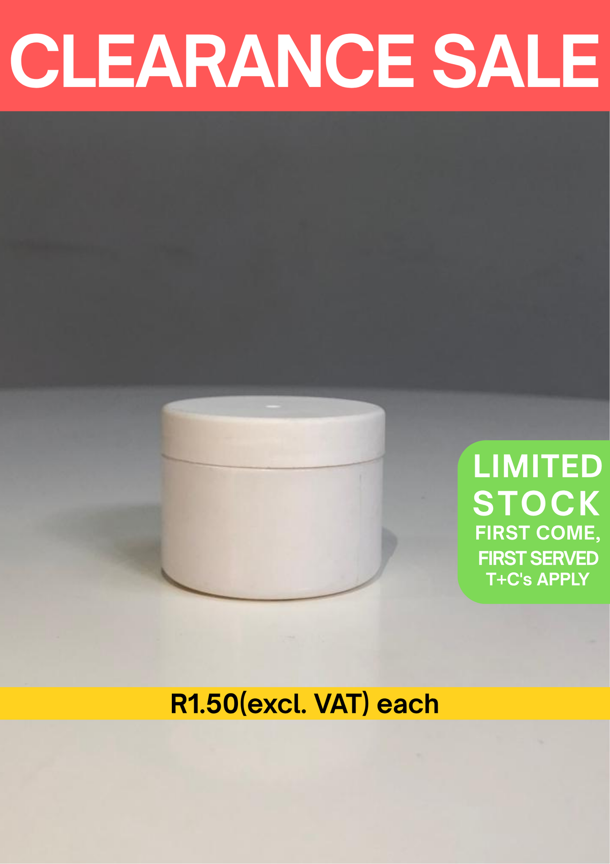 50ml PVC FX Jar - White with Lid - White