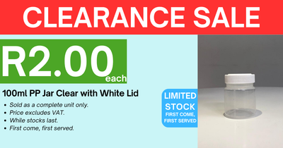 100ml PP Jar - Clear with Lid - White