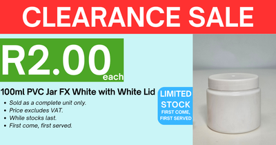 100ml PVC Jar FX - White with Lid - White