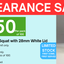 250ml PET Special Squat Bottle - Clear with 28mm PCO Cap - White (Pack of 100 units)