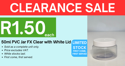50ml PVC FX Jar - Clear with Lid - White