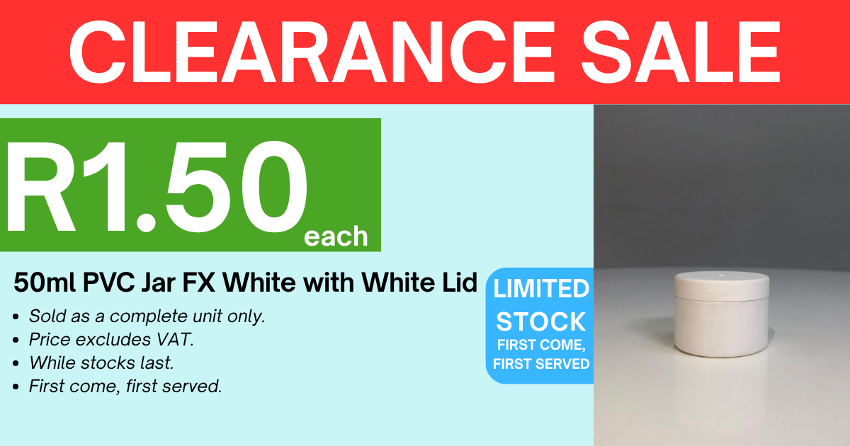50ml PVC FX Jar - White with Lid - White