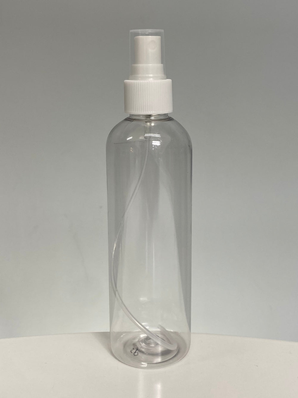 250ml Boston Tall PET - Clear with 24mm Mist Sprayer - White - Clearance (Pack of 100 units)